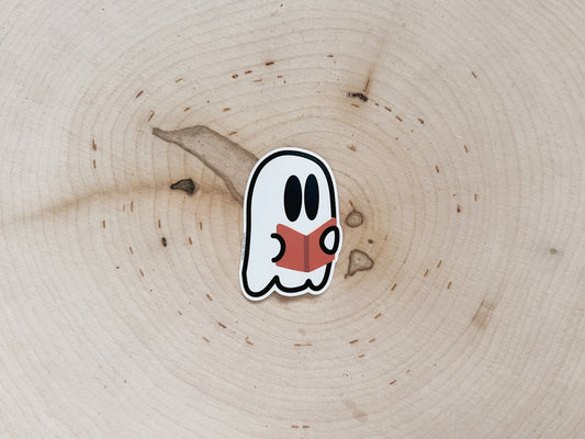 Lil' Book Ghost Matte Sticker