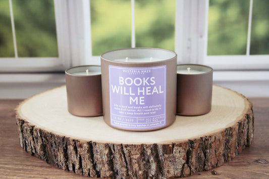 Books Will Heal Me Candle