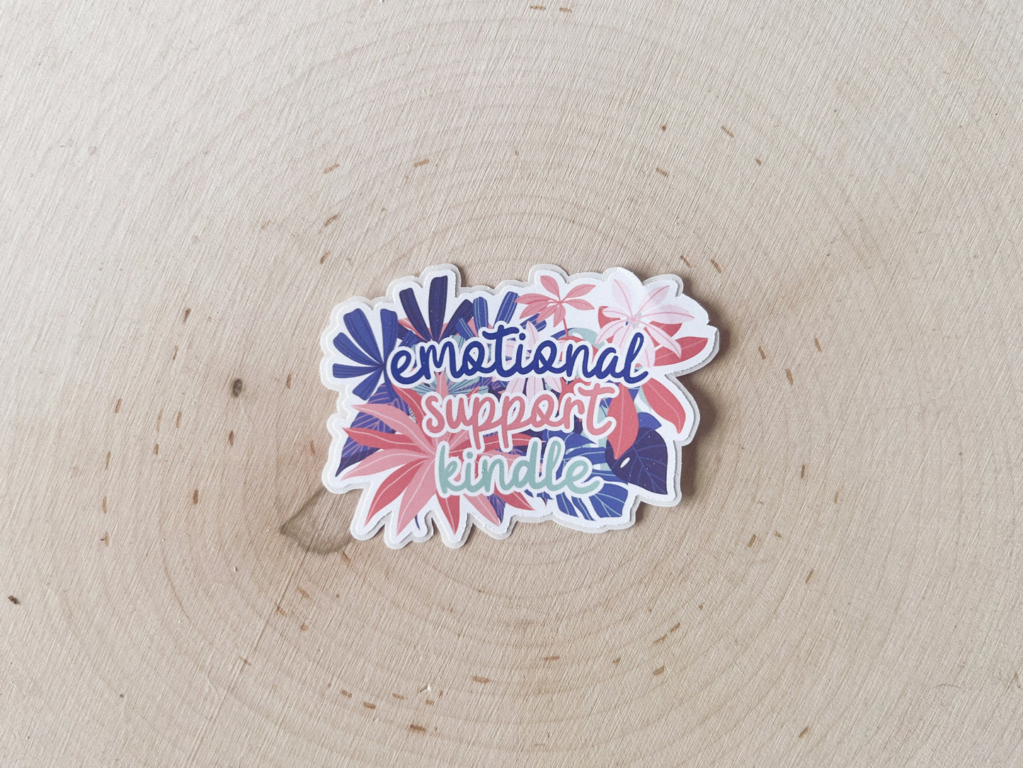 Floral Emotional Support Kindle Sticker