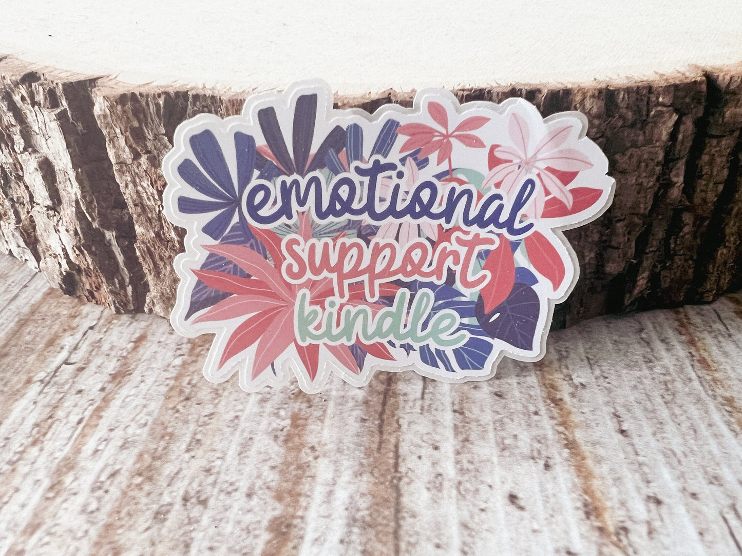 Floral Emotional Support Kindle Sticker