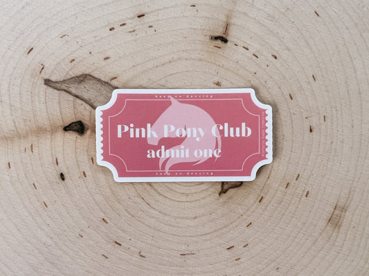 Pink Pony Ticket Matte Sticker