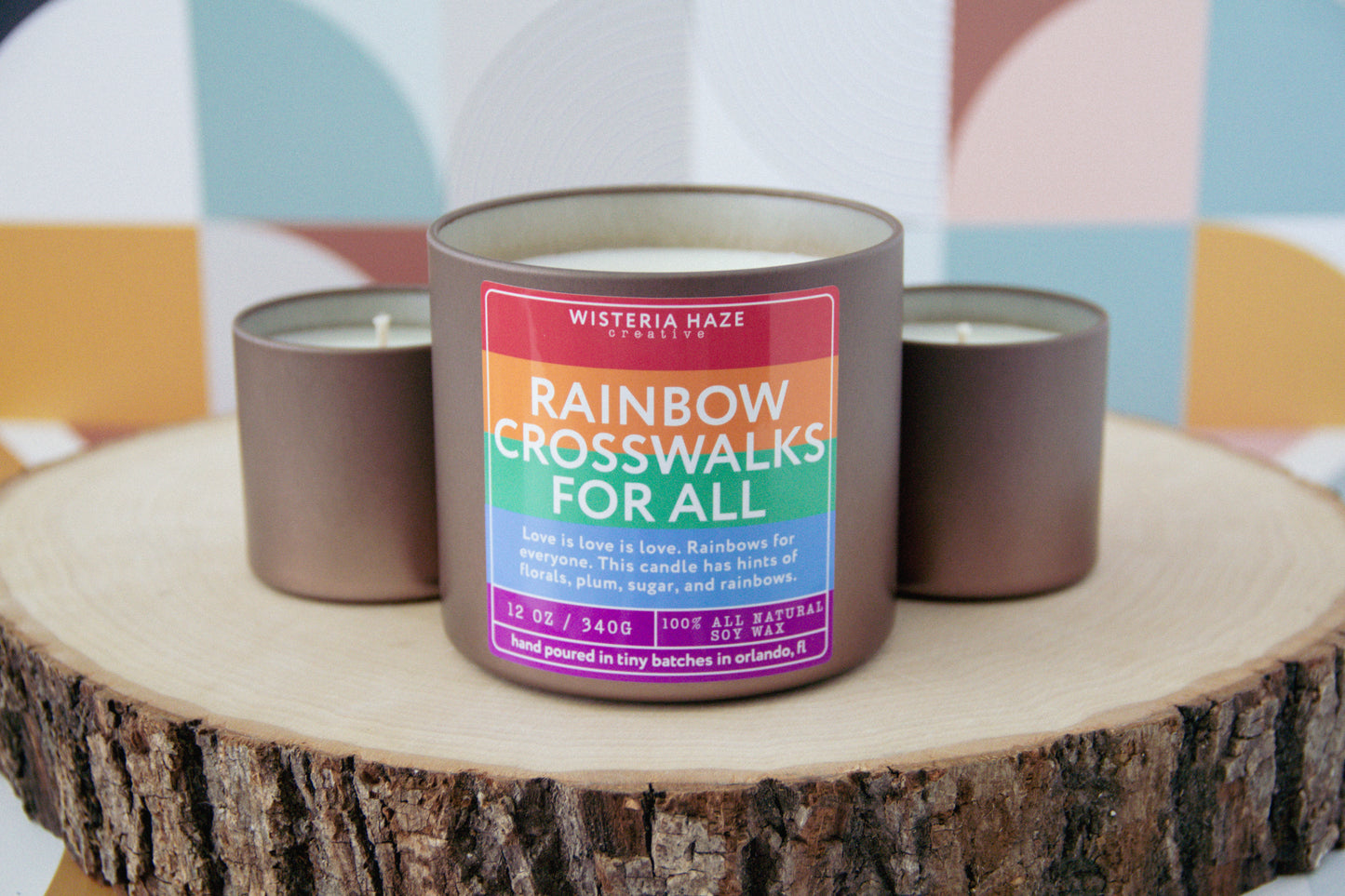Rainbow Crosswalks For All Candle