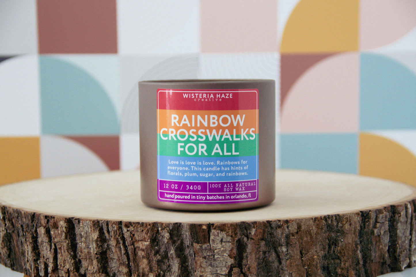 Rainbow Crosswalks For All Candle